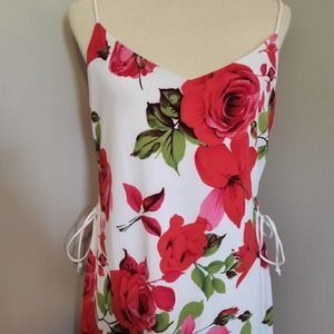 Arianna Red Floral Evening Gown